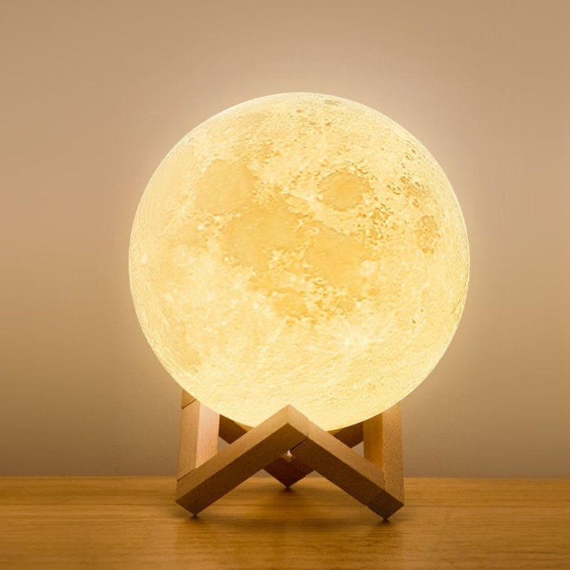 Lampe de Table Lune Décorative en Plastique Blanc