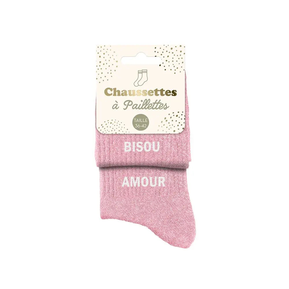 Chaussettes à Paillettes - Bisou Amour