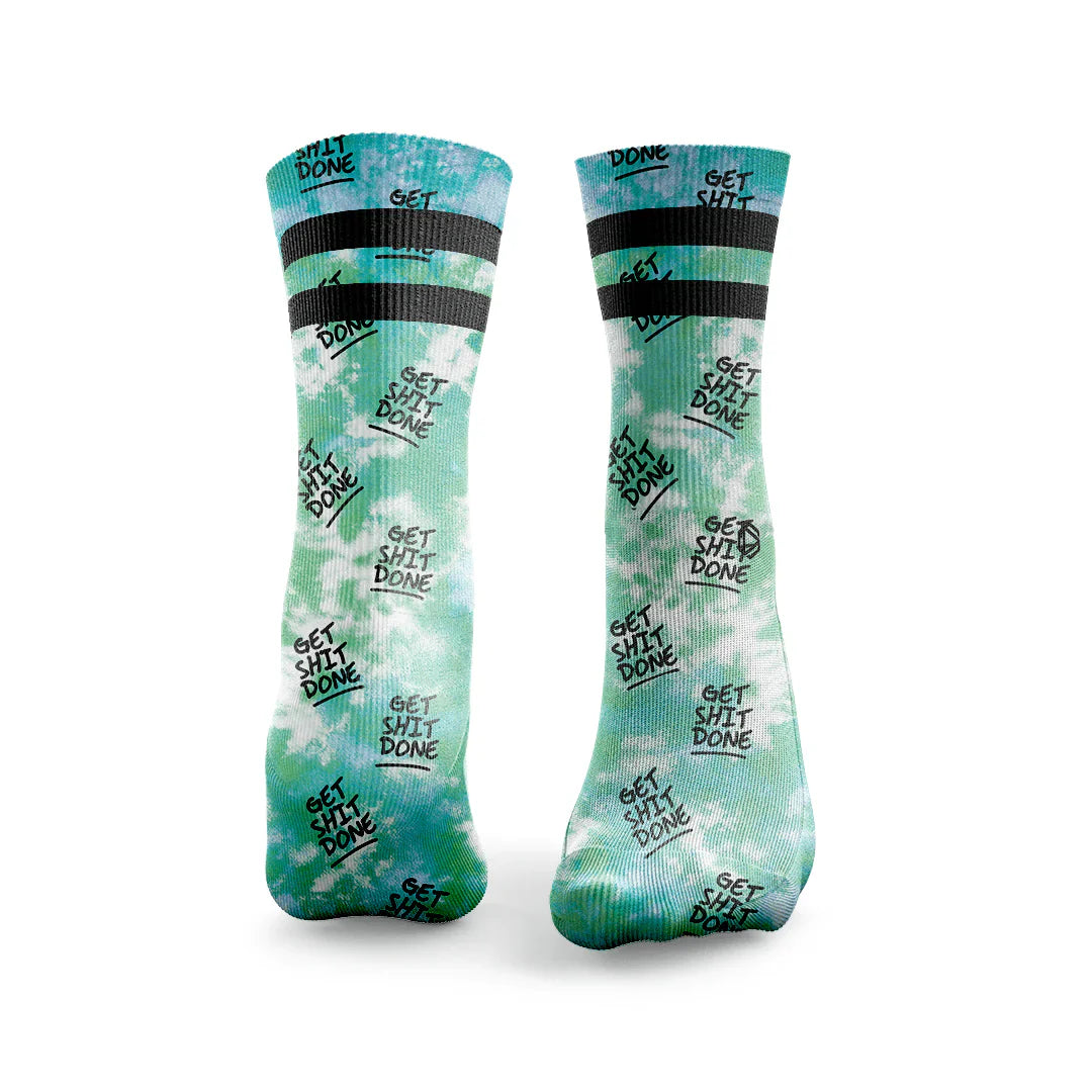 Chaussettes - Get Sh*t Done Tie Dye 2.0 - Green & Blue