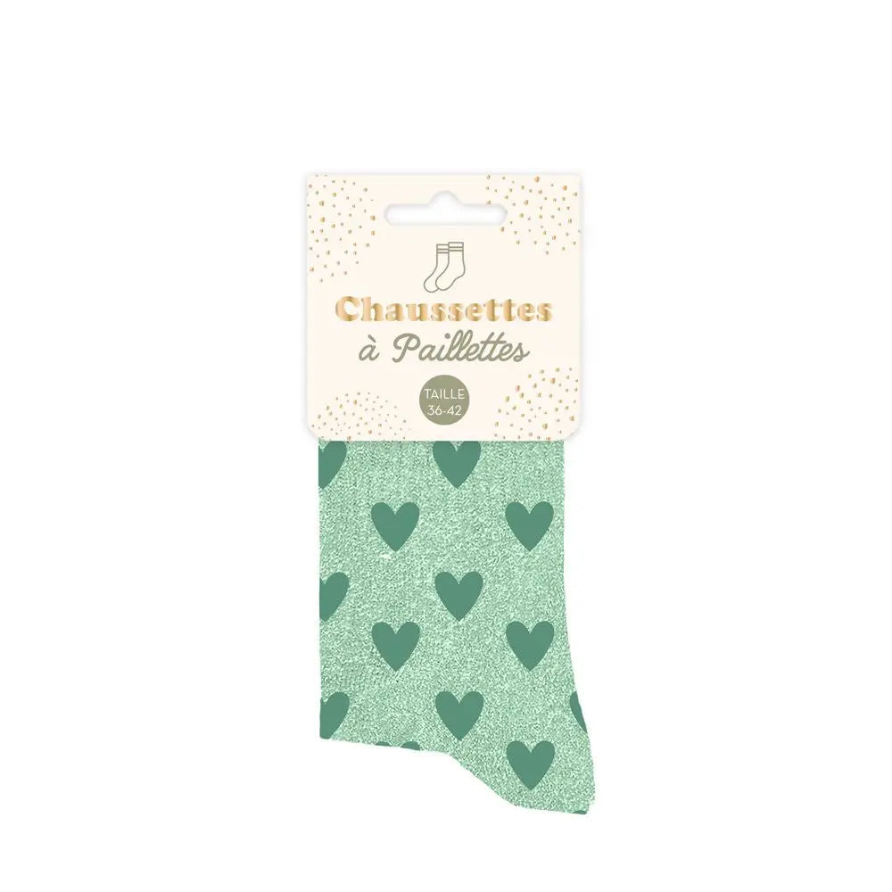 Chaussettes à Paillettes - Coeurs