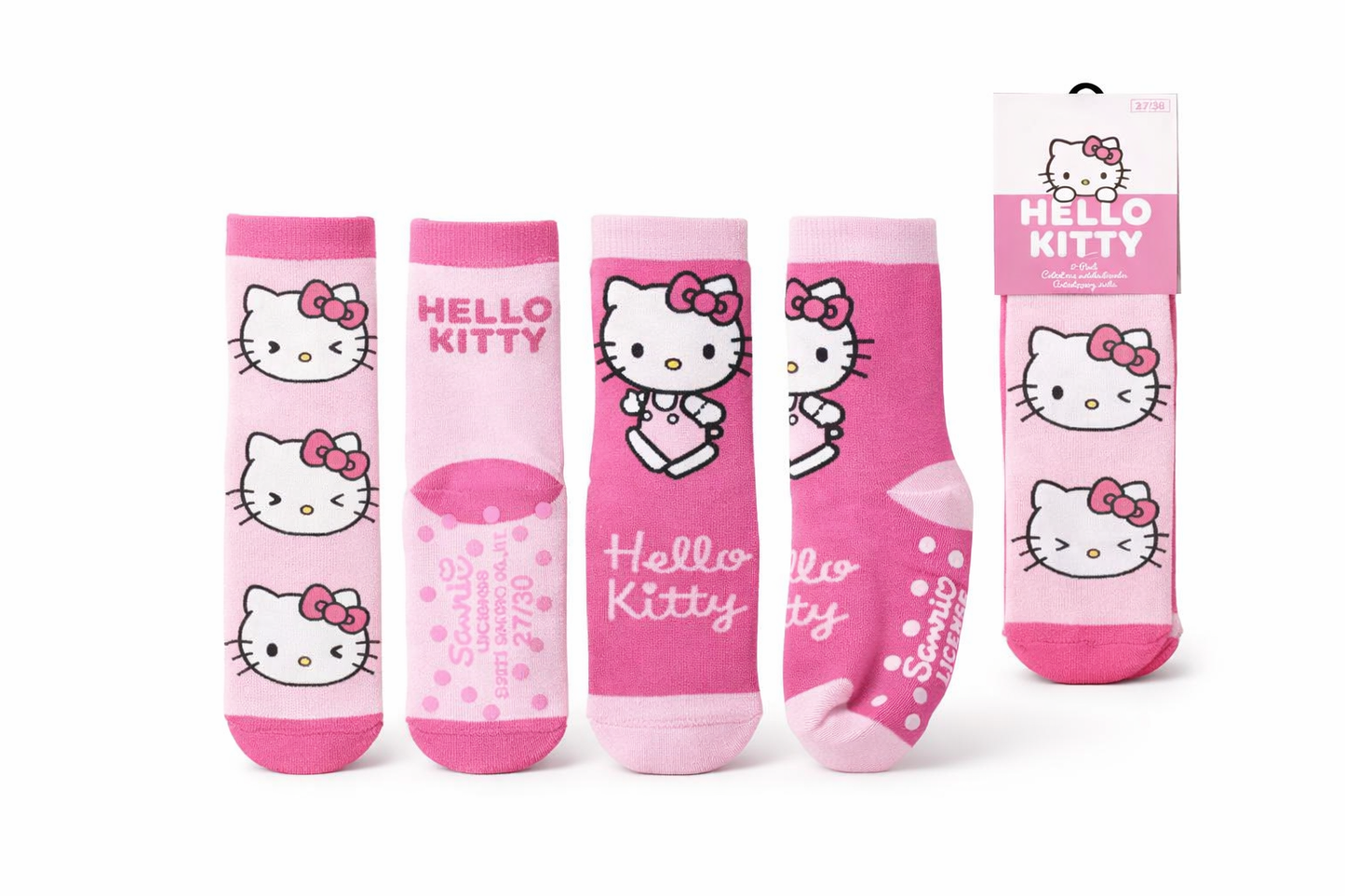 Chaussettes antidérapantes Hello Kitty enfant – pack de 2 paires