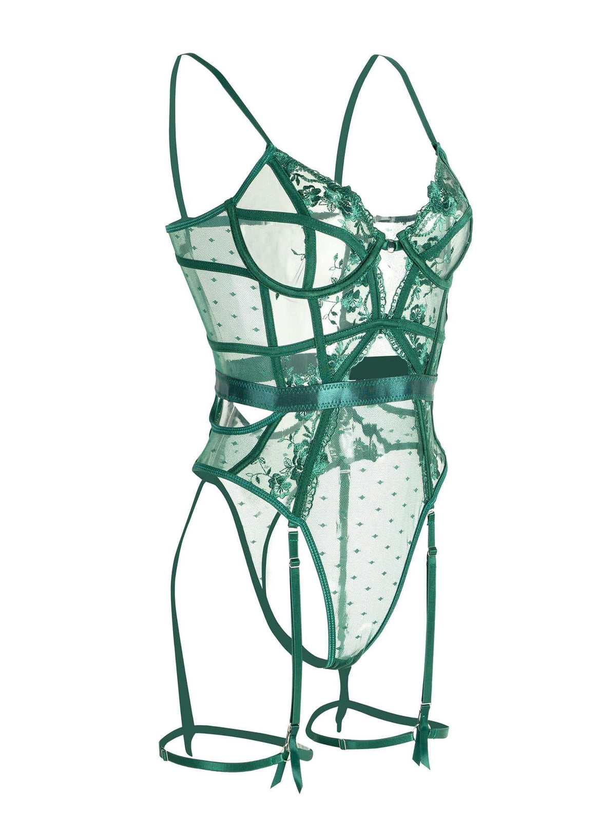 Women's Emerald Lace Bodysuit with Underwire Support – photo 3