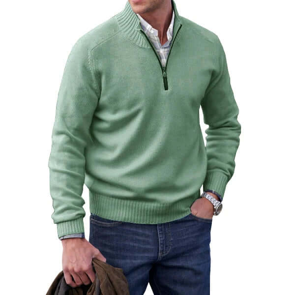 Pull Zippé Homme – Gris