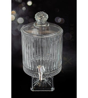 Set de 6 verres strié 15cl motif quadrillé liseré or