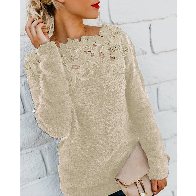 Pull Respirant à Fleurs Toutes Saisons Femme