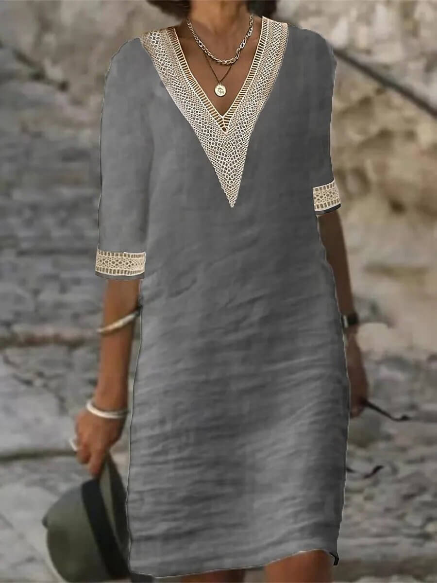 Robe Décontractée Femme, col V