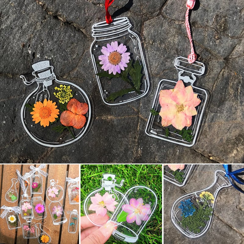 FloraMark - Marque-Page Artisanal en Fleurs Séchées Pressées
