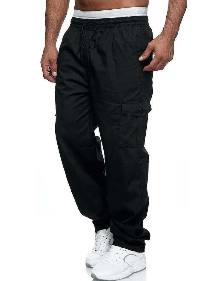 Pantalon Ample Élastique Homme, multi-poches