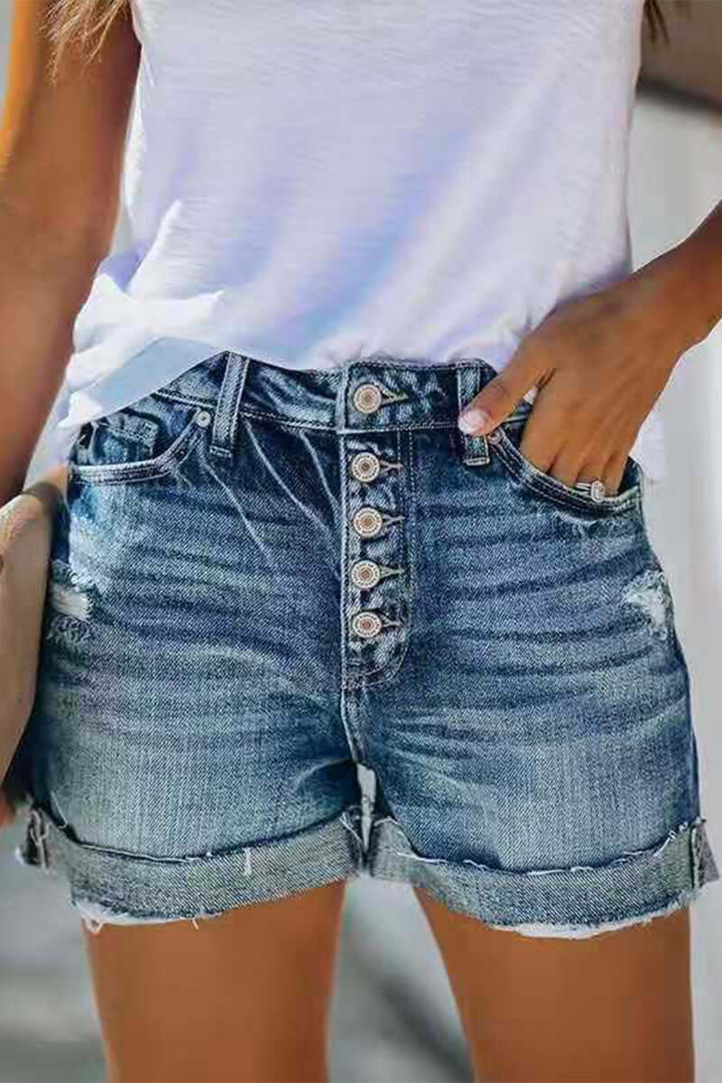 Short en Jean Femme, taille mi-haute
