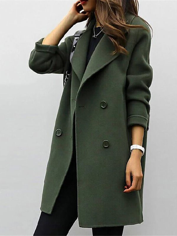 Manteau Élégant Femme – Vert militaire