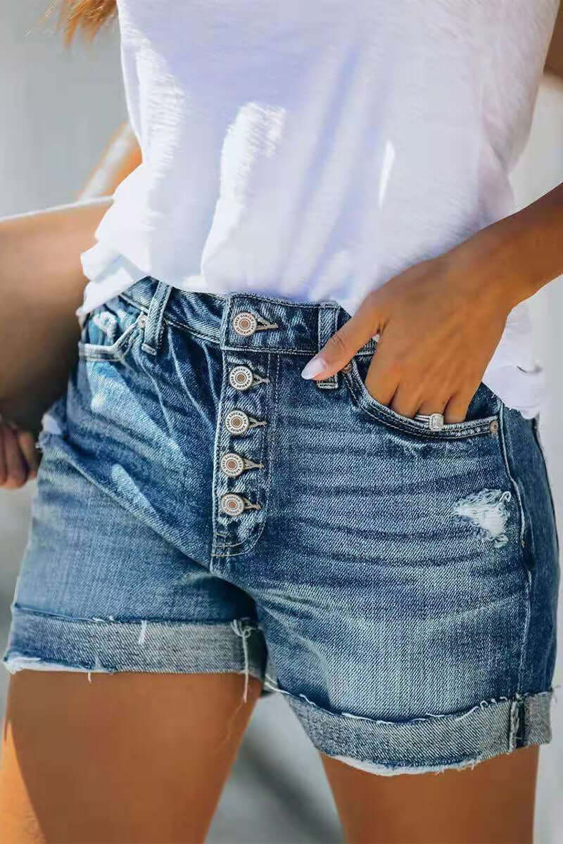Short en Jean Femme, taille mi-haute