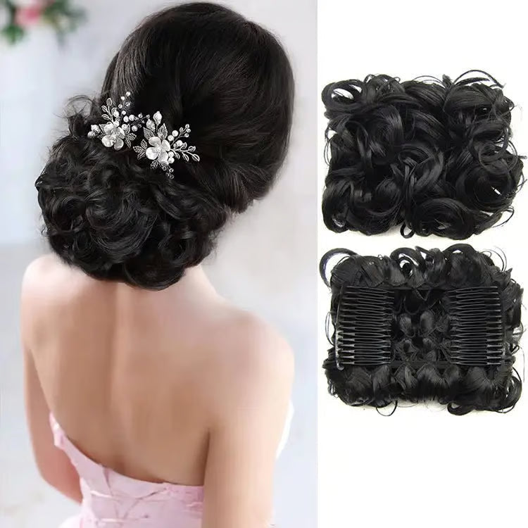 VolumeVibe - Chignon Pré-Coiffé Volumeux avec Peigne Intégré