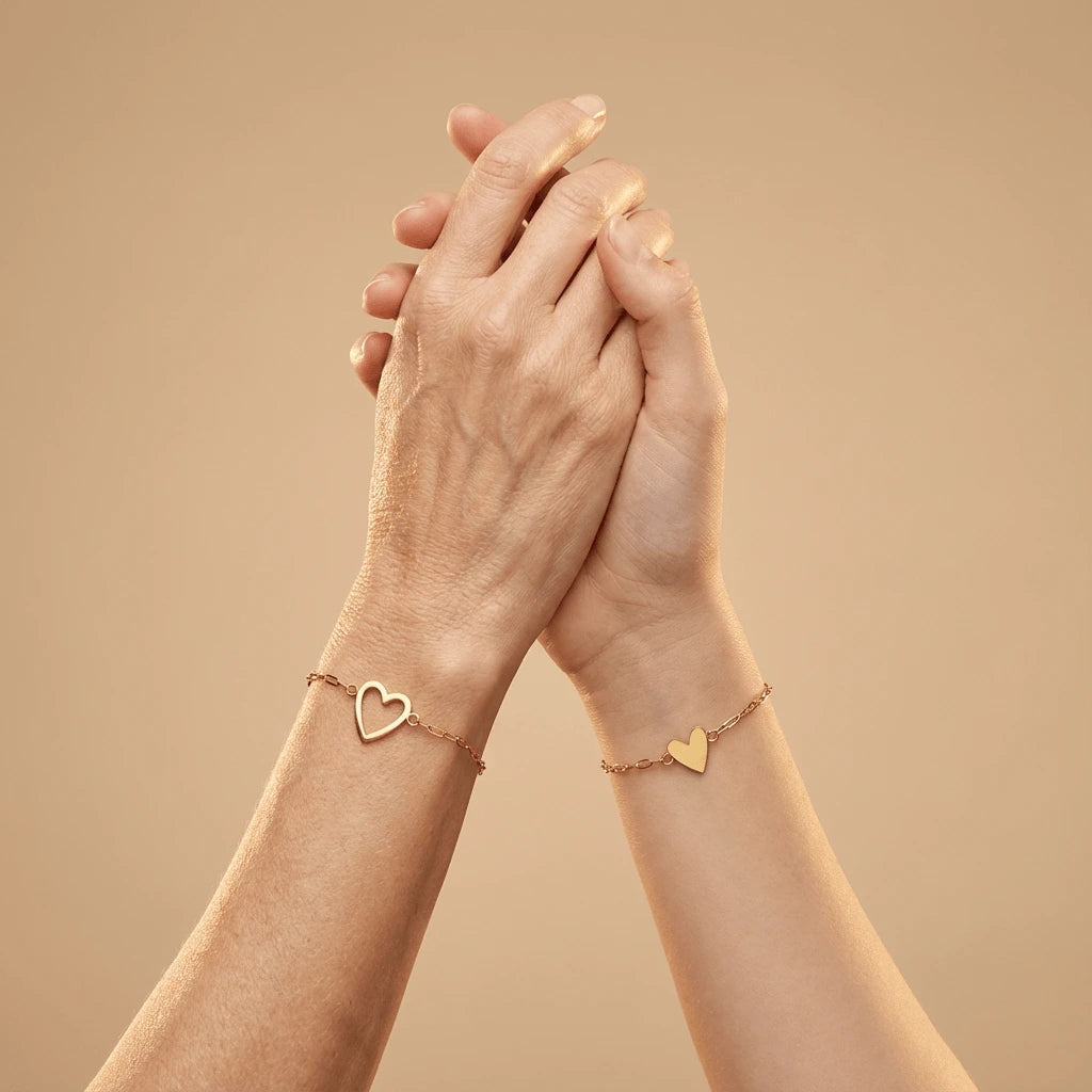 HeartLink - Restez Connecté à Votre Être Cher avec des Bracelets Cœurs Coordonnés