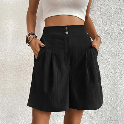 Short Plissé Femme, taille haute
