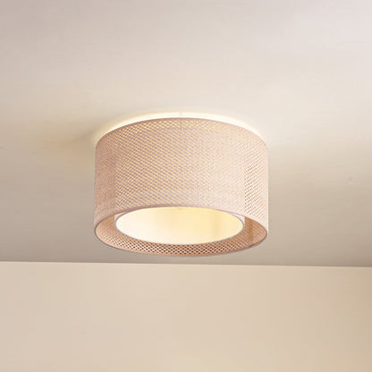 Plafonnier Soula de Lindby Ø 40 Cm Beige Plastique E27