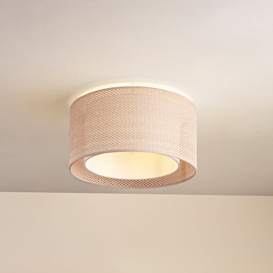 Plafonnier Soula de Lindby, Ø 40 cm, beige, plastique, E27