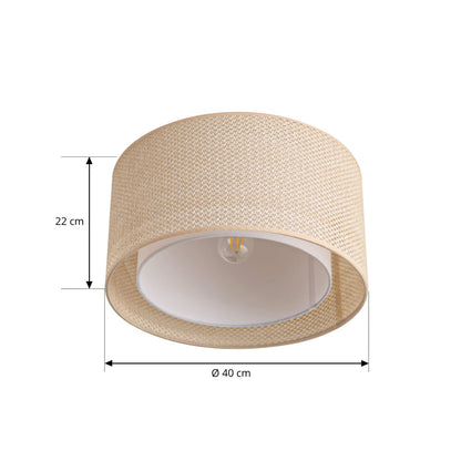 Plafonnier Soula de Lindby Ø 40 Cm Beige Plastique E27 – photo 5