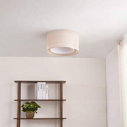 Plafonnier Soula de Lindby Ø 40 Cm Beige Plastique E27 – photo 3