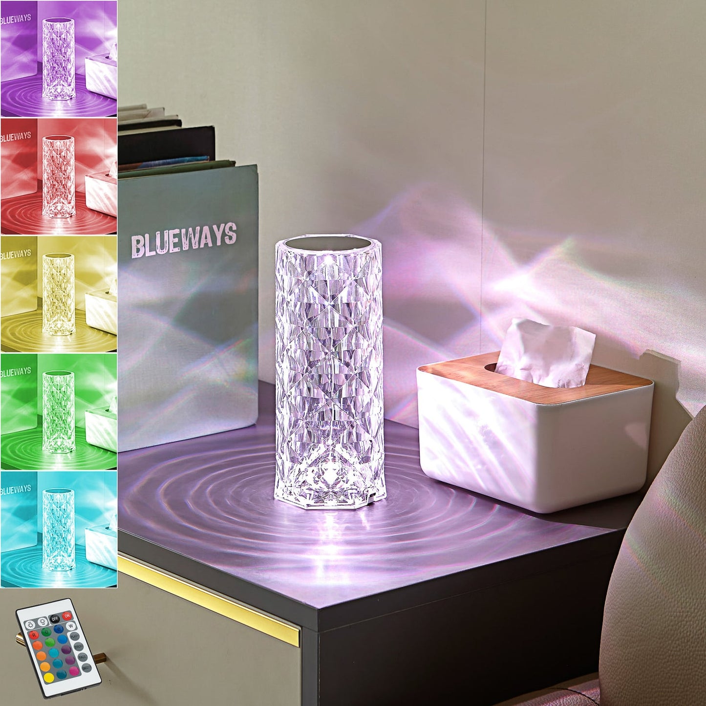 lampe à poser LED rechargeable Lindby Louane, 21,5 cm, USB, RGBW