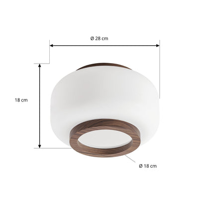 Plafonnier LED Quitani Shiro Ø 28 Cm Bois Verre CCT – photo 5