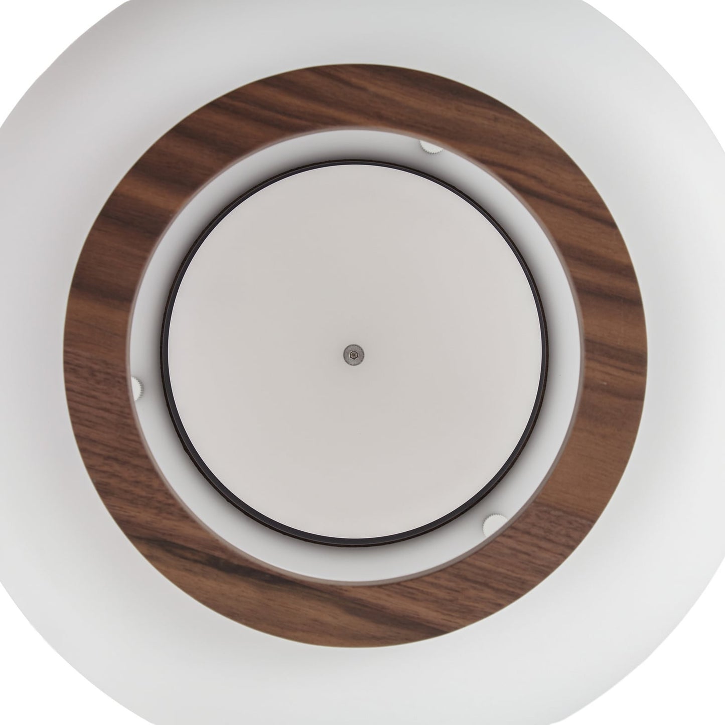 Plafonnier LED Quitani Shiro, Ø 28 cm, bois/verre, CCT