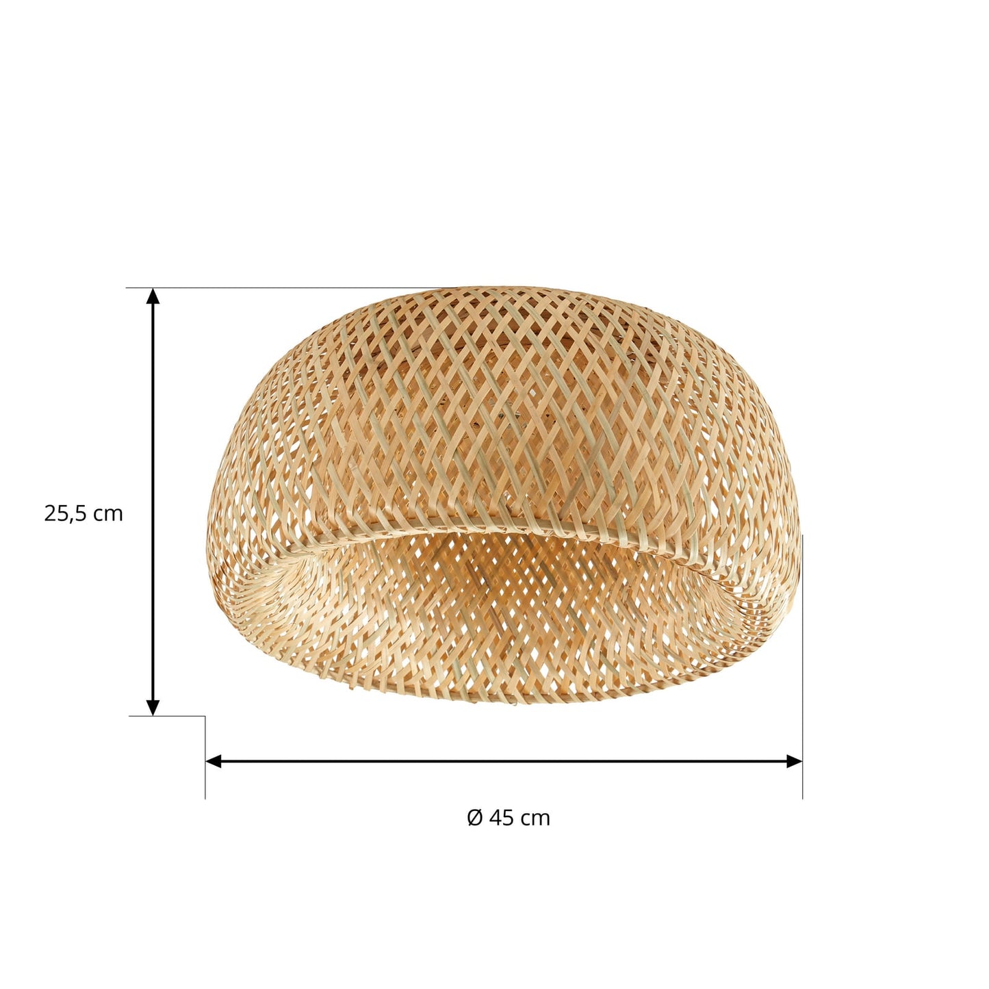 Plafonnier Lindby Jadwiga, Ø 45 cm, bambou, E27