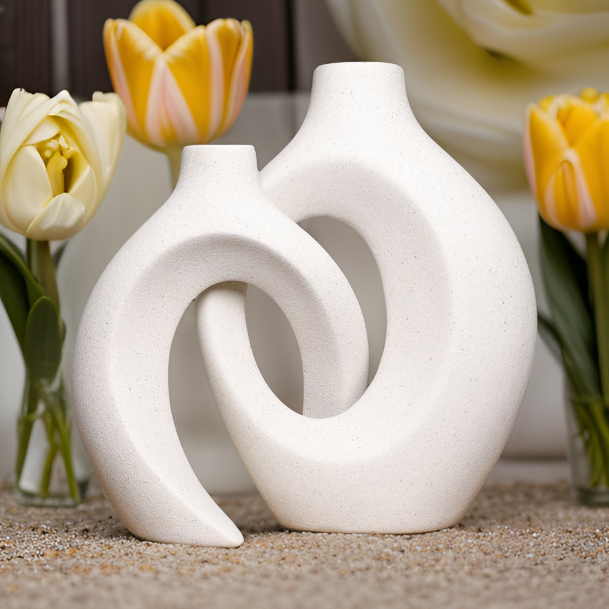 Floravault - Vase en Céramique Tissée pour Compositions Florales