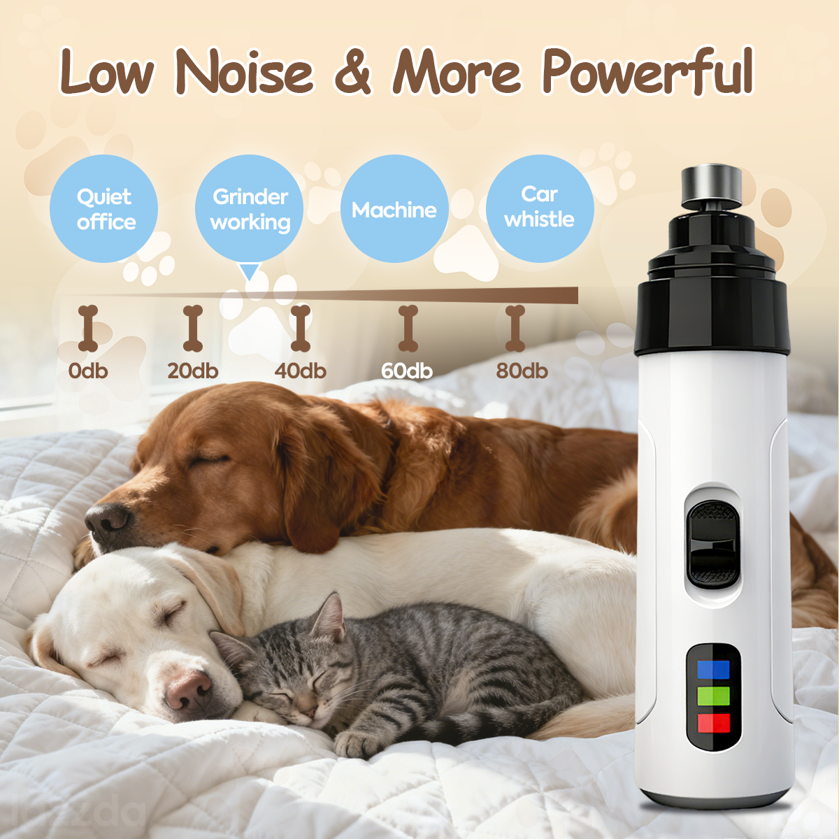 PawSoothe - Ponceuse à Ongles Silencieuse pour Animaux