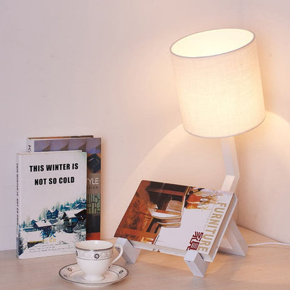 Lampe de Table Design Nordique avec Rangement – coloris Blanc