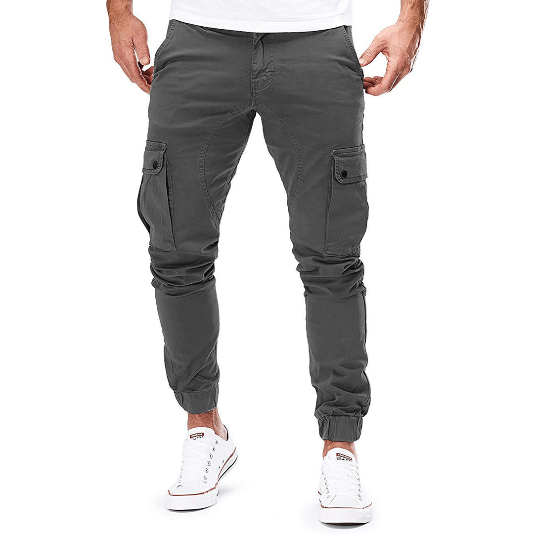 Pantalon Ajusté Extensible Homme, multi-poches