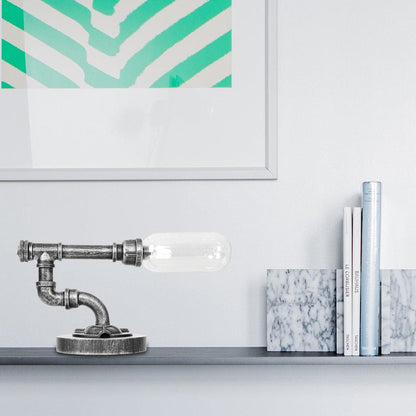 Lampe de Table Élégante en Verre Clair avec Abat Jour Rond – coloris Blanc