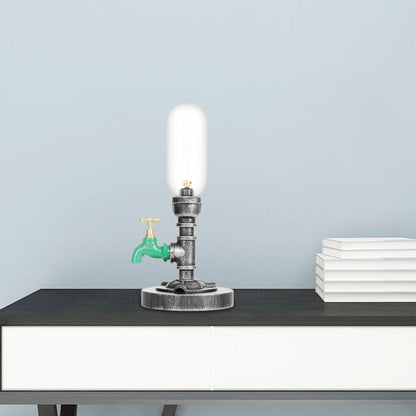 Lampe de Table Élégante en Verre Clair avec Abat Jour Rond – coloris Blanc