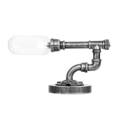 Lampe de Table Élégante en Verre Clair avec Abat Jour Rond