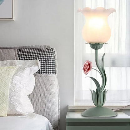 Lampe de Table Décorative Fleurie pour Chambre – coloris Vert