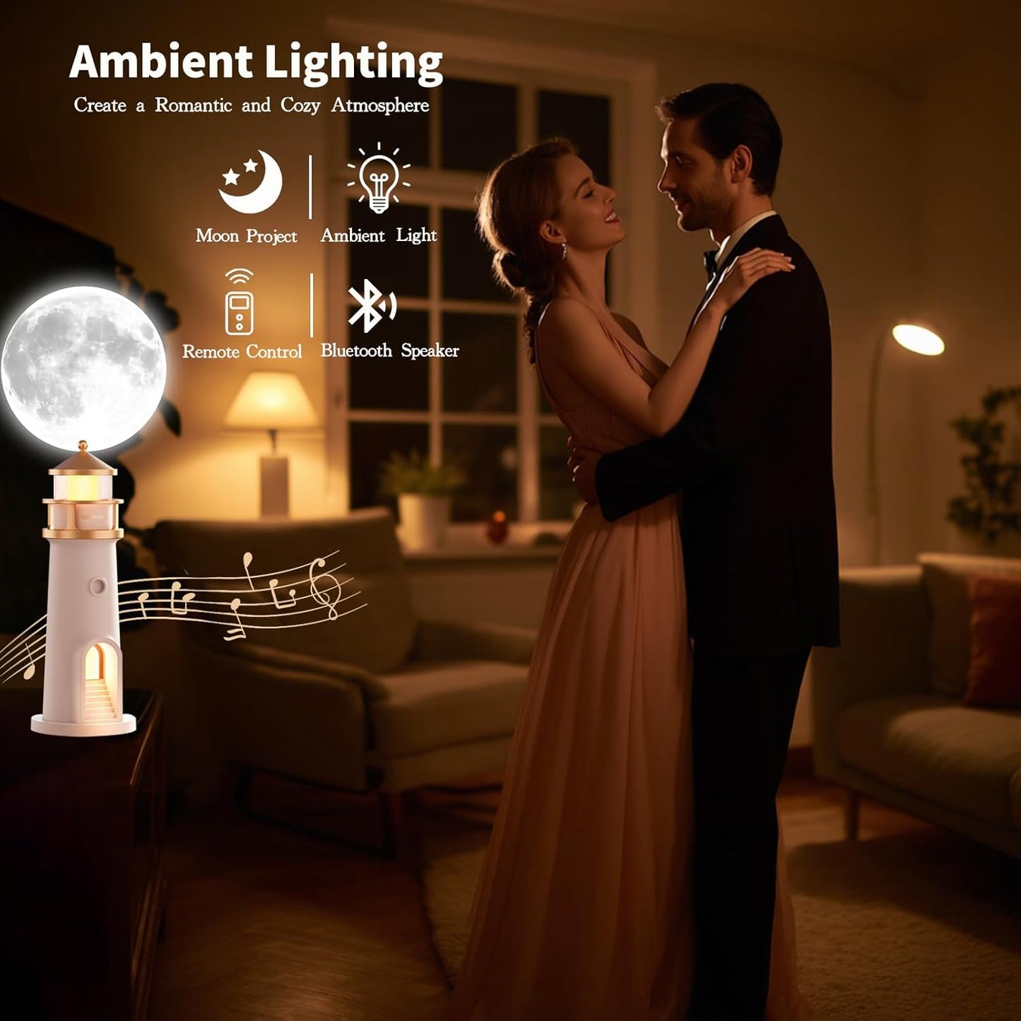 LunaGlow - Détente instantanée et amélioration du sommeil avec une lumière lunaire apaisante