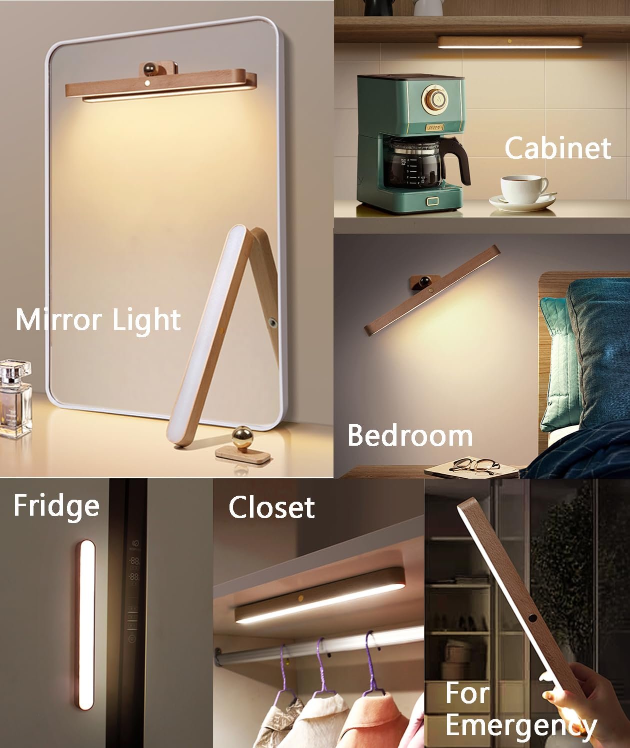 LumaWood - Lampe Magnétique Facile avec Lumière Naturelle Douce Partout