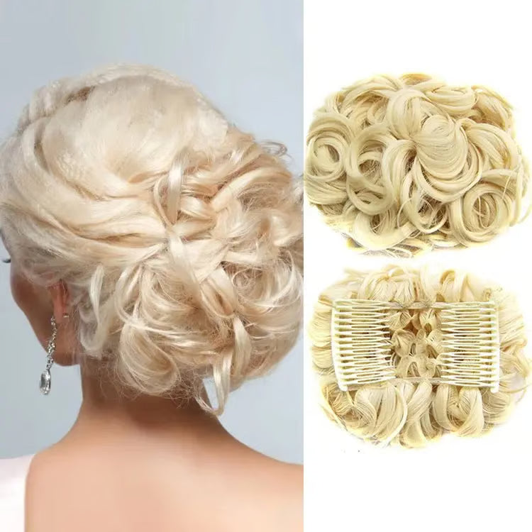 VolumeVibe - Chignon Pré-Coiffé Volumeux avec Peigne Intégré