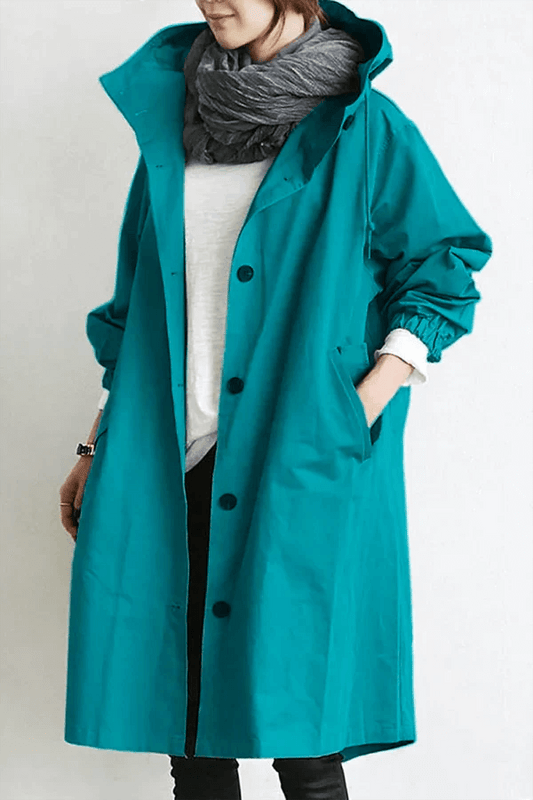 Lightweight Waterproof Women's Rain Cape – coloris Arctic blue