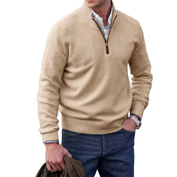 Pull Zippé Homme – Gris