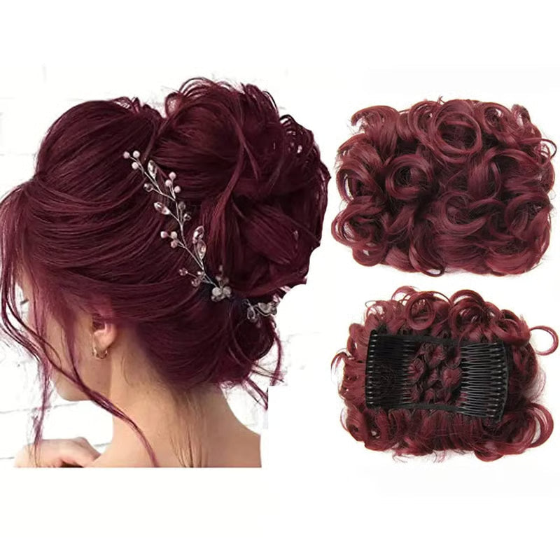 VolumeVibe - Chignon Pré-Coiffé Volumeux avec Peigne Intégré