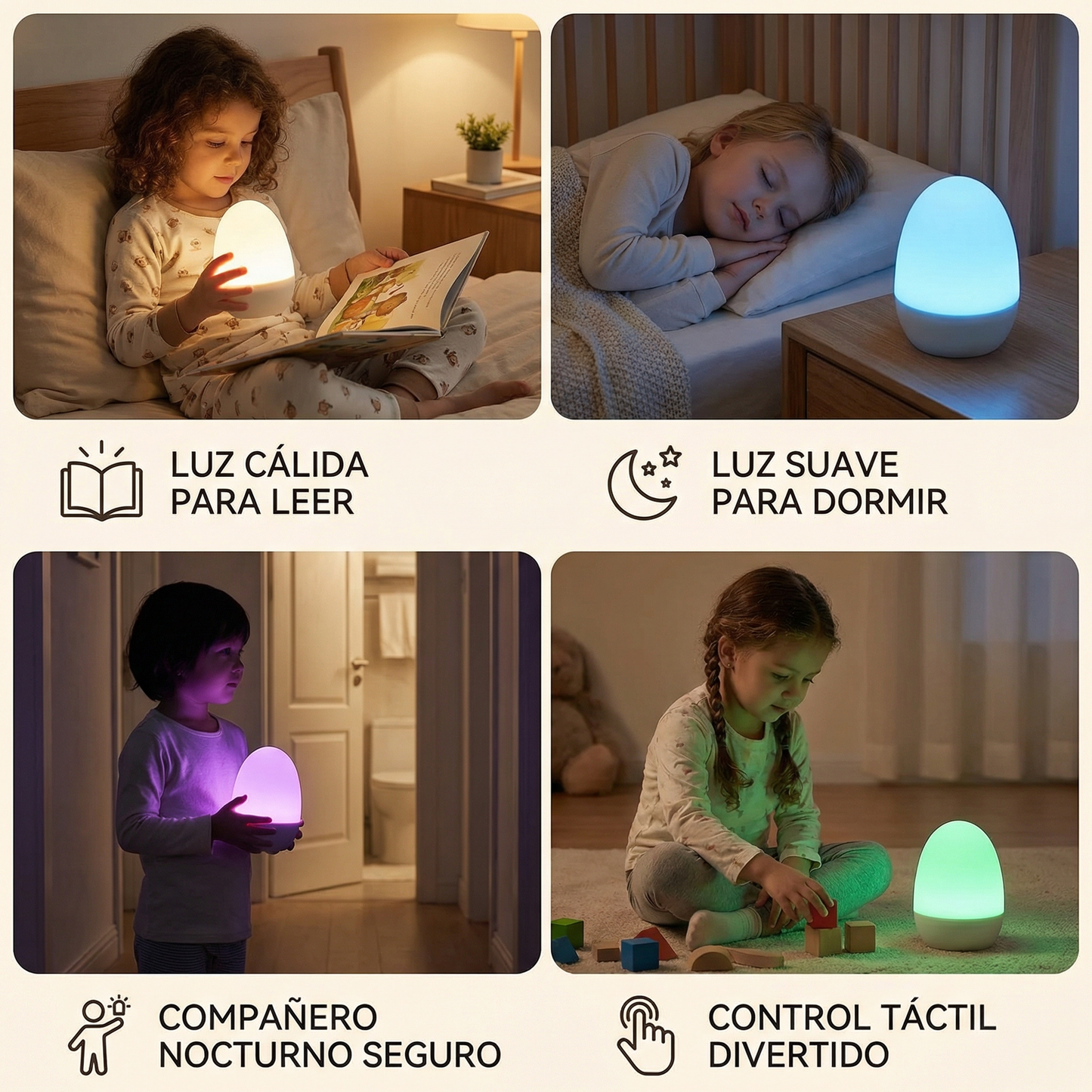 LumiNest - Veilleuse LED Silicone pour Sommeil Paisible