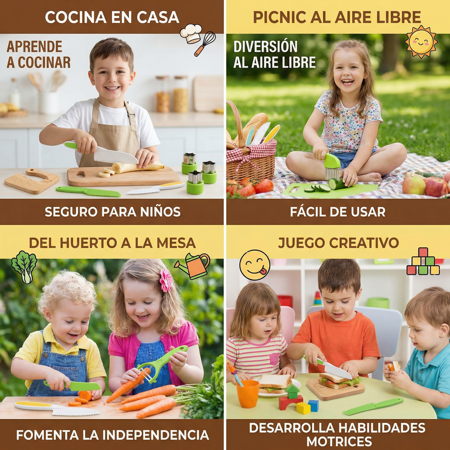 SliceJoy - Ensemble de Couteaux Sécurisés pour Enfants