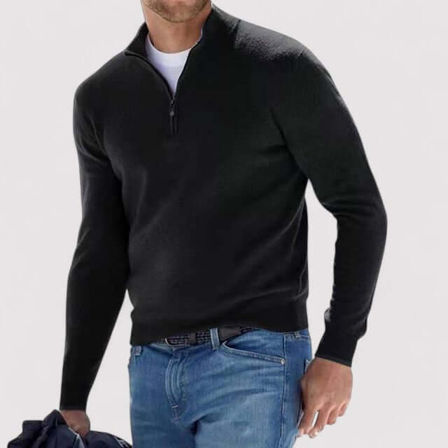Pull Homme, demi-zip – Beige