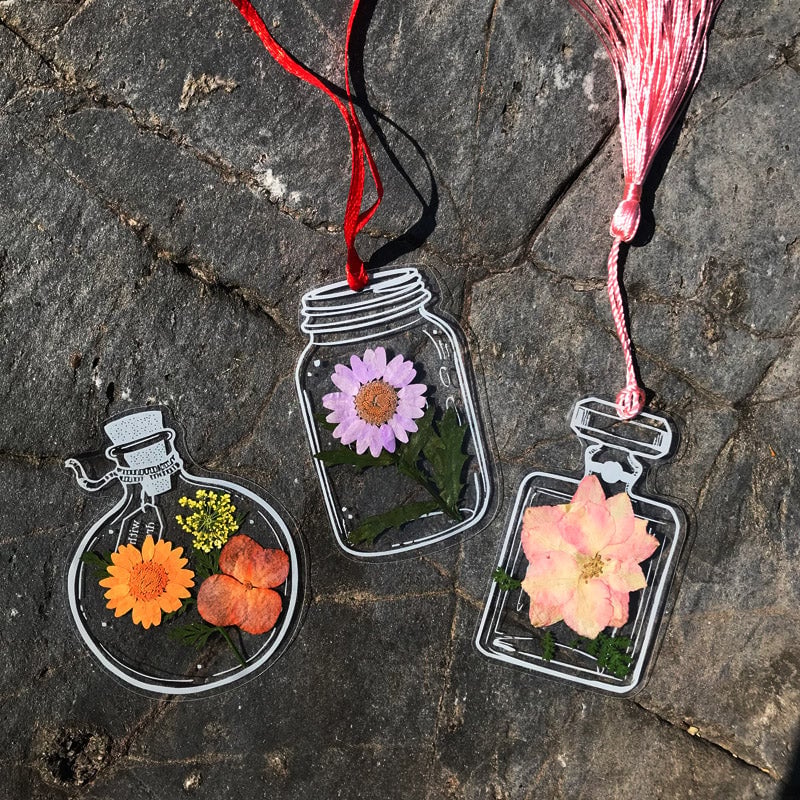 FloraMark - Marque-Page Artisanal en Fleurs Séchées Pressées