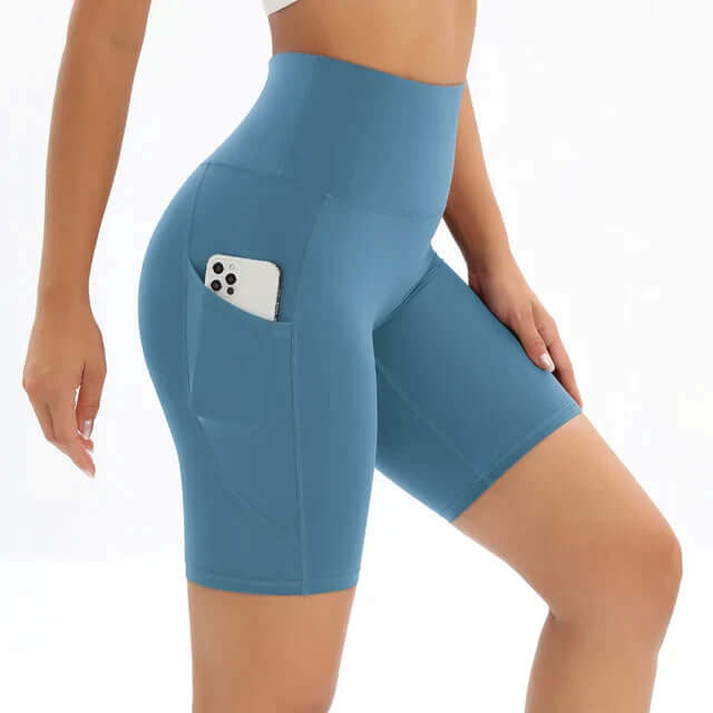 Short Femme, taille haute, avec poche