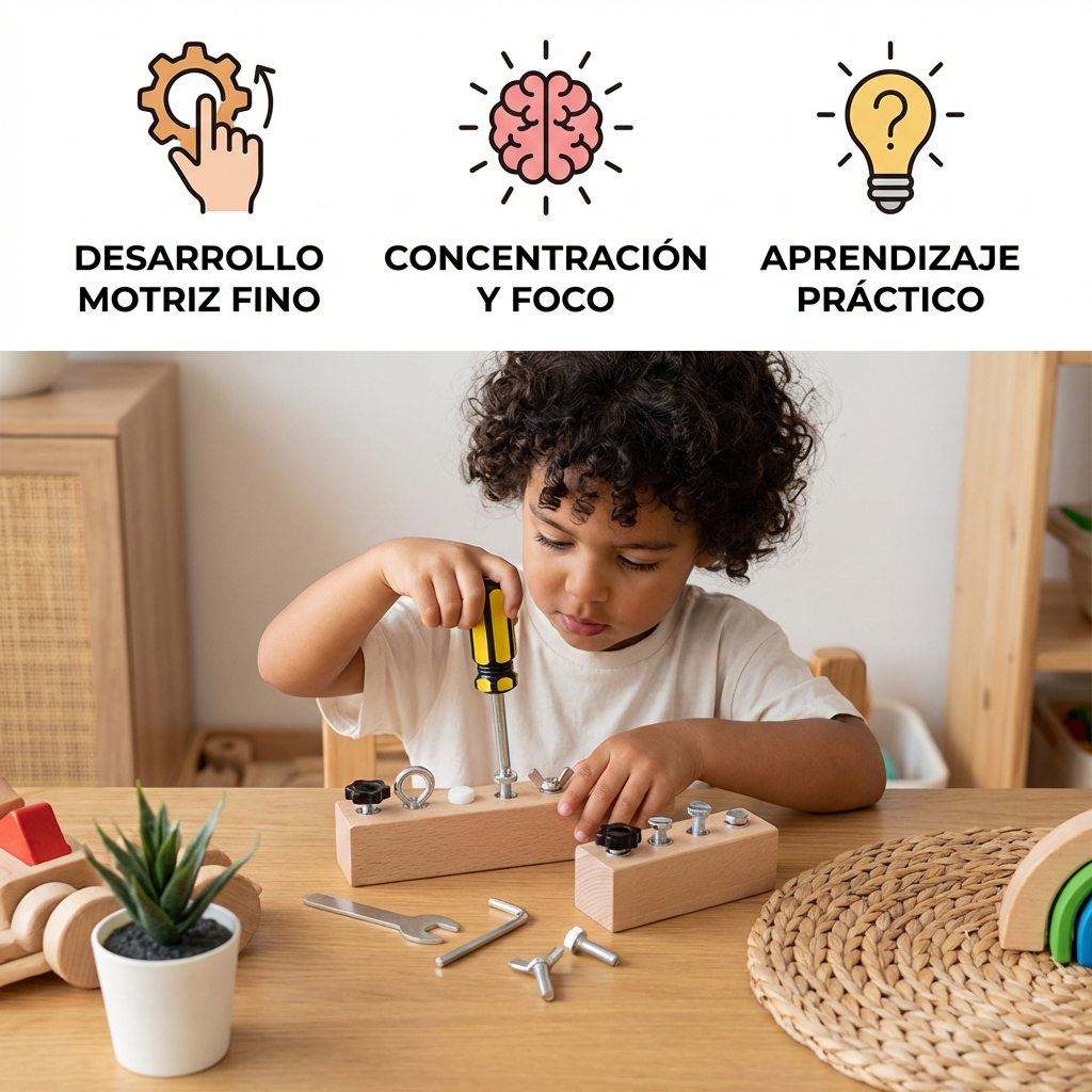 FocusCraft - Set de Jeu Montessori en Bois pour Enfants