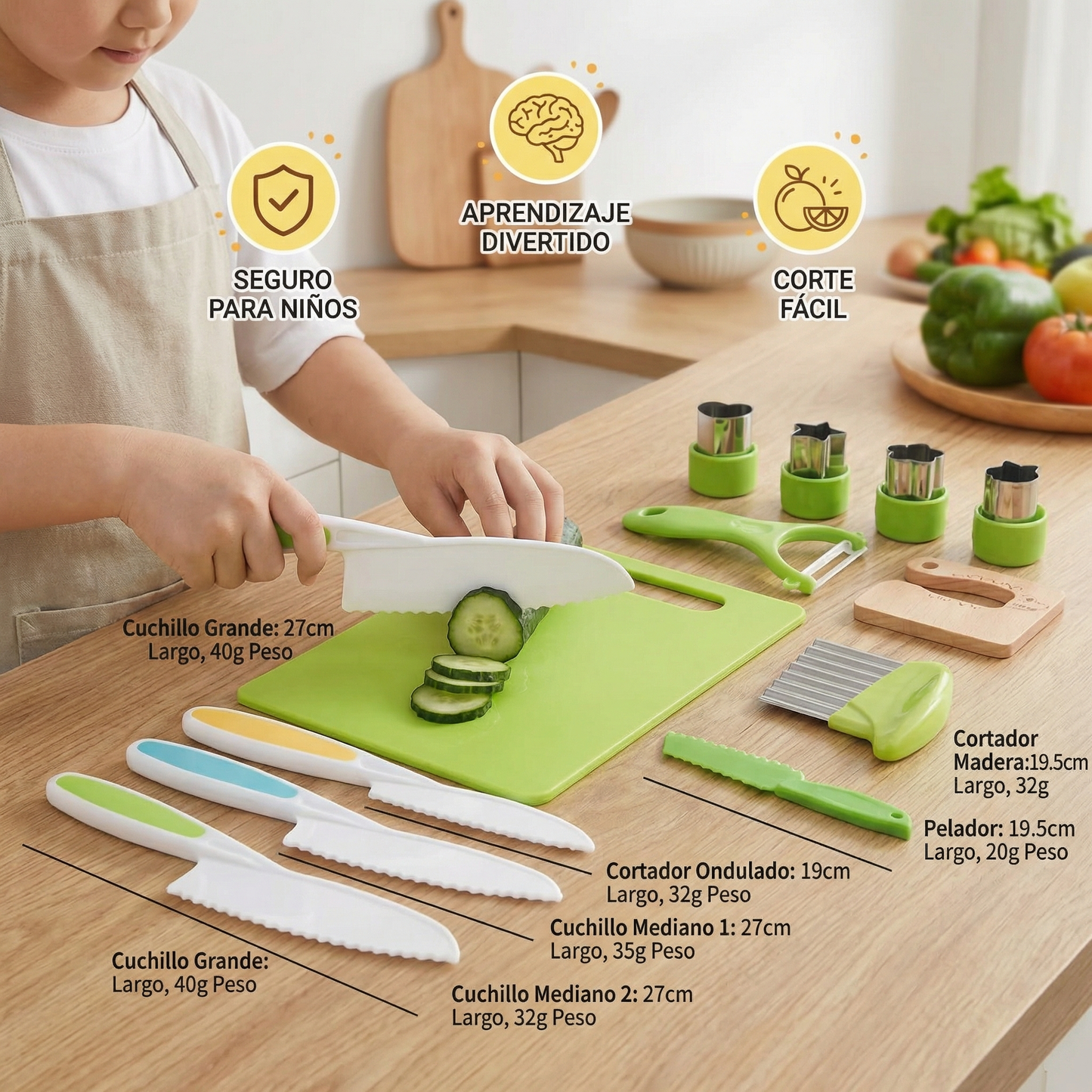 SliceJoy - Ensemble de Couteaux Sécurisés pour Enfants