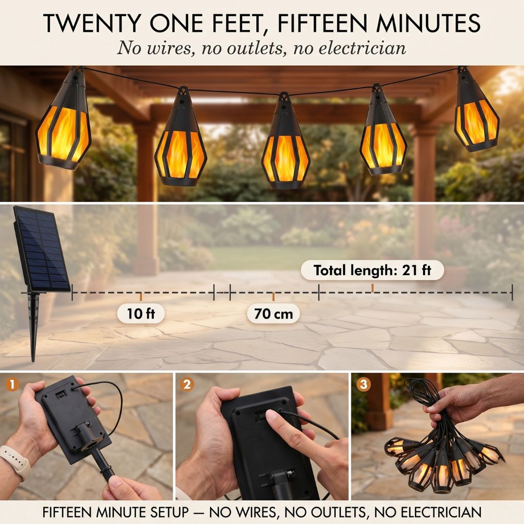 GlowNest - Ambiance Flamme Authentique pour des Soirées Extérieures Sûres et Confortables