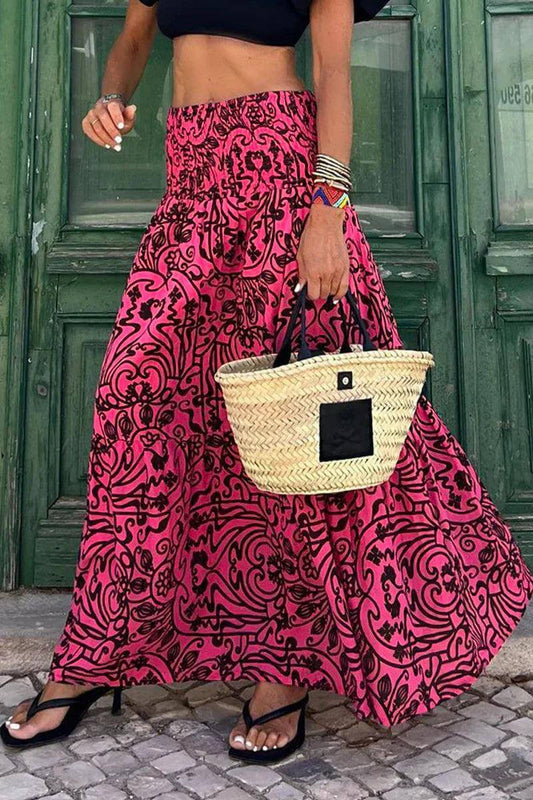 Jupe Femme bohème maxi pour – coloris Rose