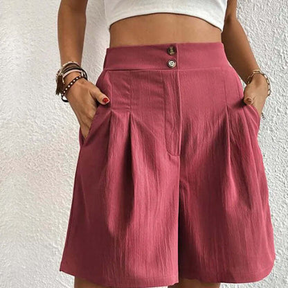 Short Plissé Femme, taille haute